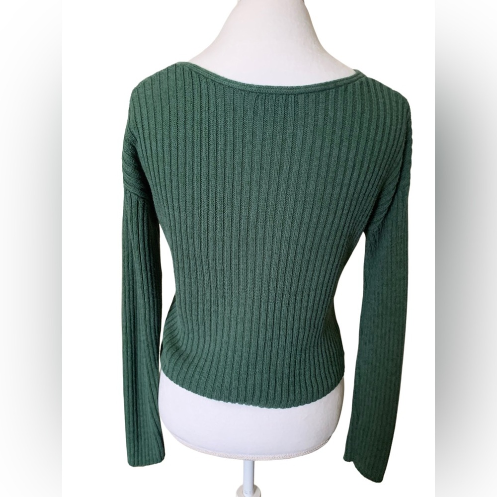 Wild Fable Green Ribbed cropped Sweater - Picture 2 of 6